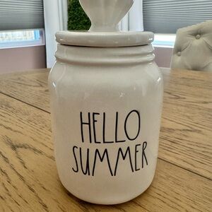 Rae Dunn Cream 'Hello Summer' Jar